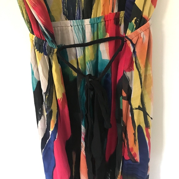 Matty M Colorful Summer Mini Dress w/ Tie on Back - Picture 5 of 6